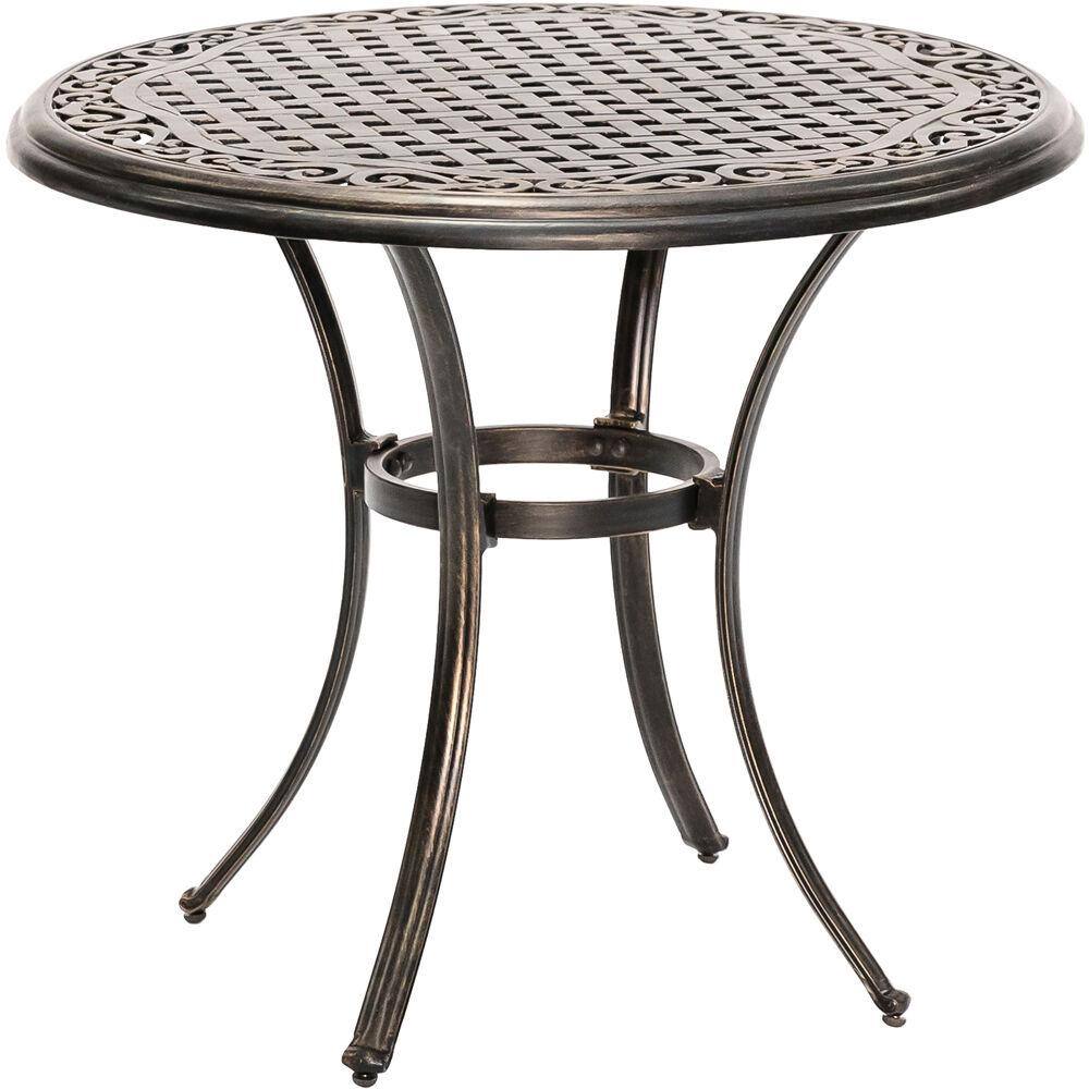 Golden-Bronze 3-Piece Bistro Set with Swivel Rockers and Cast-Top Table