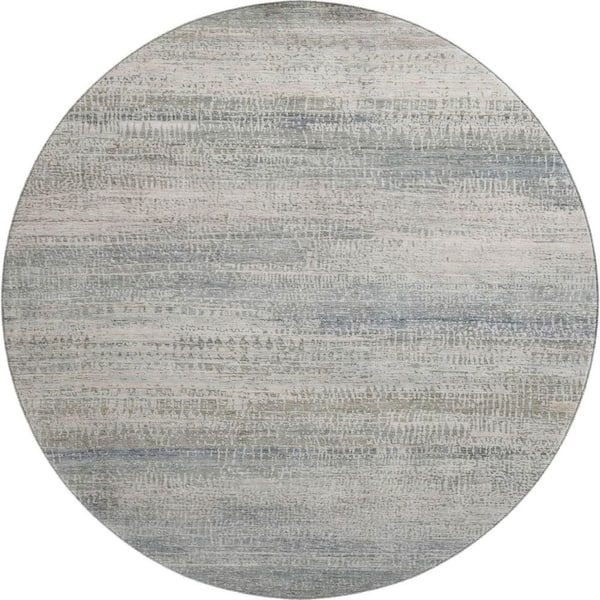 Mayfield Premium Machine Washable Abstract AMF2089 Linen 8 ft. x 8 ft. Round Rug