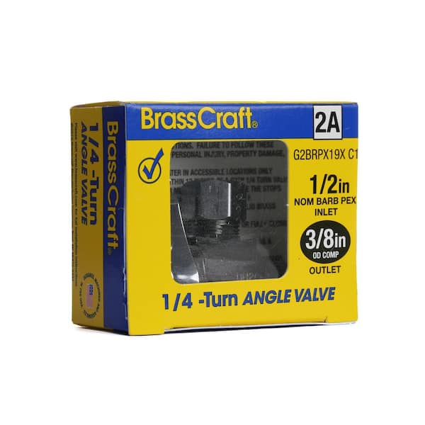 1/2 in. Crimp PEX Barb Inlet x 3/8 in. Compression Outlet Angle Valve