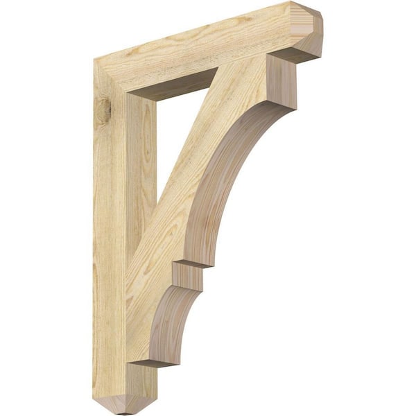 Ekena Millwork 4 in. x 32 in. x 24 in. Douglas Fir Balboa Craftsman Rough Sawn Bracket