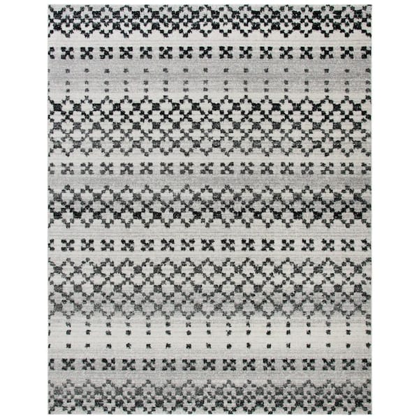 SAFAVIEH Adirondack Gray/Ivory 9 ft. x 12 ft. Striped Geometric Area Rug