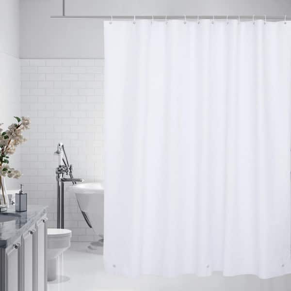 Raystar PEVA 72 in x 72 in White Waterproof Shower Curtain Liner with 12 Shower Curtain Hooks