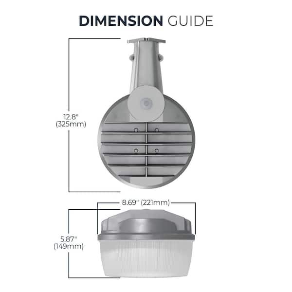 HALO ALB 450-Watt Equivalent Integrated LED Gray Dusk to Dawn Area