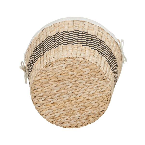 HOUSEHOLD ESSENTIALS Round Woven Wicker Basket with Handles ML