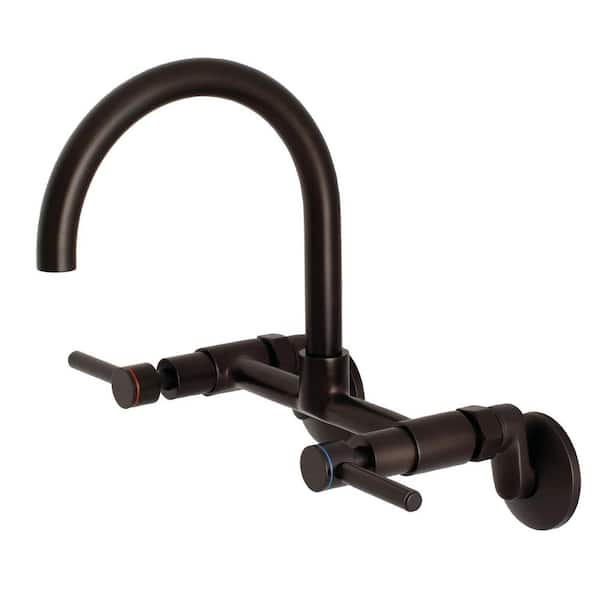 Kingston Brass Concord 2-Handle Wall-Mount Standard Kitchen Faucet in Oil Rubbed Bronze
