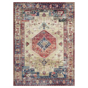 Beige Red 6 ft. x 9 ft. Persian Oriental Area Rug