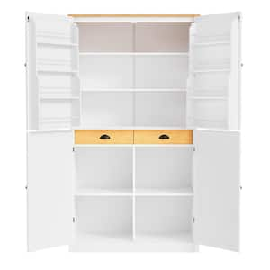 40.2 in. W x 20 in. D x 71.3 in. H Bathroom White Linen Cabinet