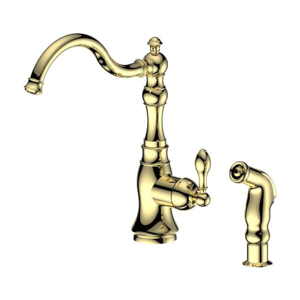 ZLINE Kitchen and Bath ZLINE Rembrandt Single Handle Standard Kitchen Faucet in Polished Gold