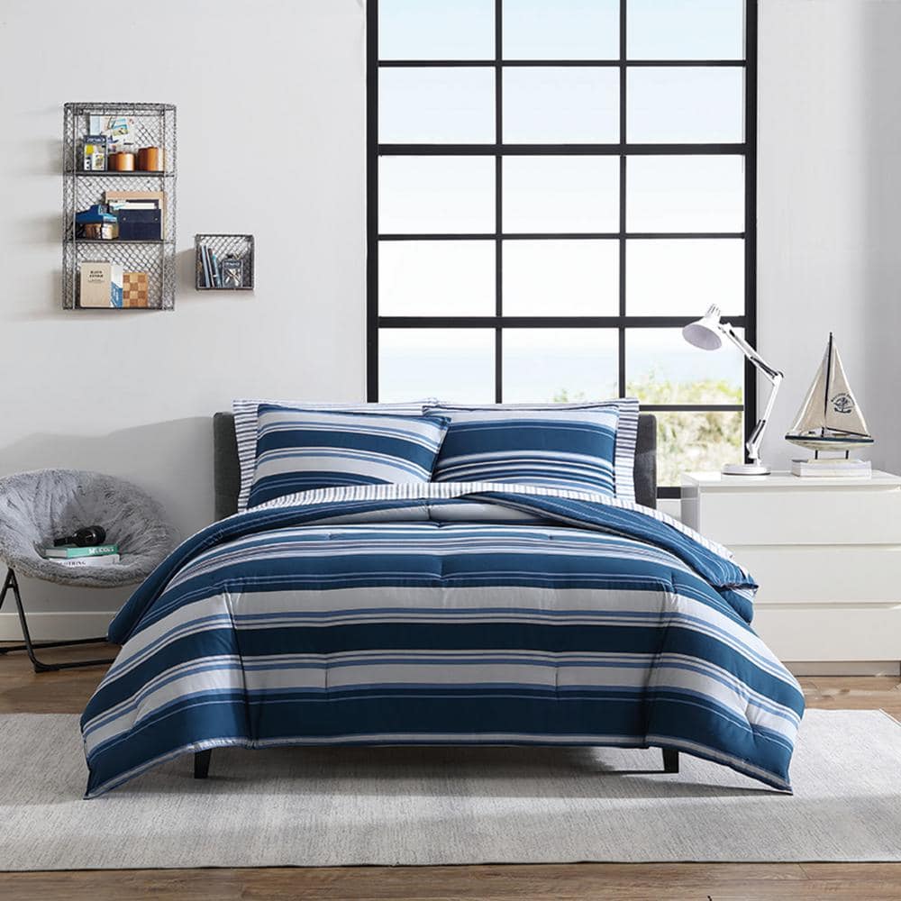 Navy blue twin xl comforter best sale