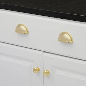 Williamsburg 3 in. Center-to-Center Polished Brass Cup Pull