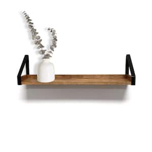 24 in. W x 5 in. D x 6 in. H Real Wood Rustic Farmhouse Collection Warm Mango Decorative Wall Shelf Ledge