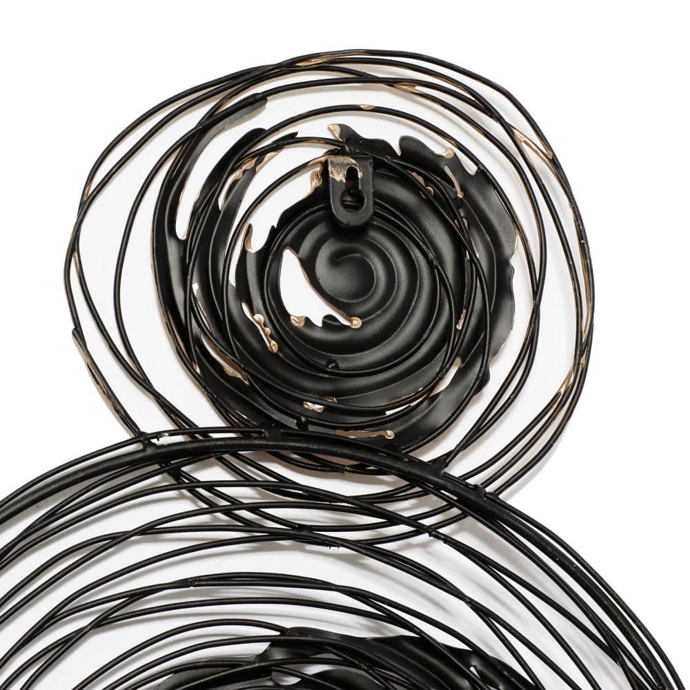 42" Gold and Silver Metal Spiral Wall Sculpture