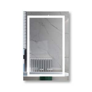 24 in. W x 36 in. H Small Rectangular Frameless Anti-Fog Wall Bathroom Vanity Mirror in Sliver