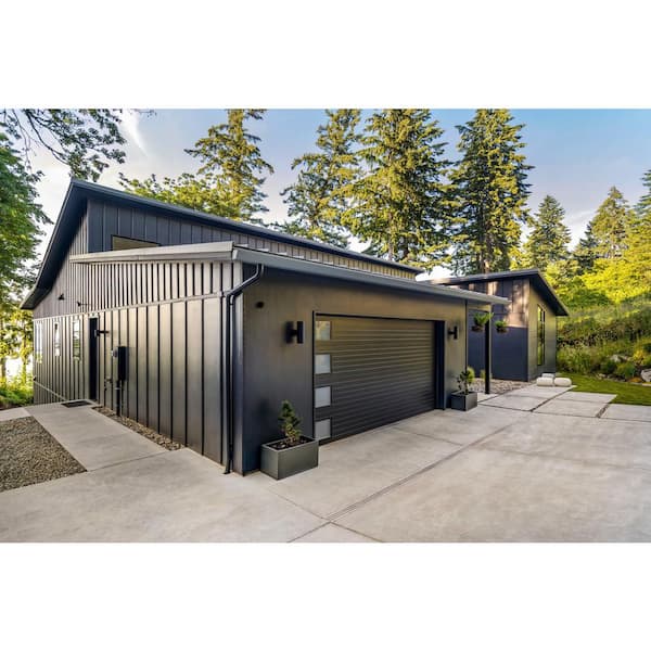 Clopay Modern Steel 16 ft. X 7 ft. 18.4 R-Value Insulated Black