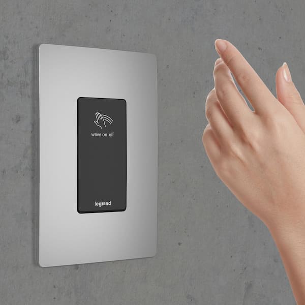 radiant Wave 15/20 Amp Single-Pole/3-Way Touchless Specialty Light Switch, Black