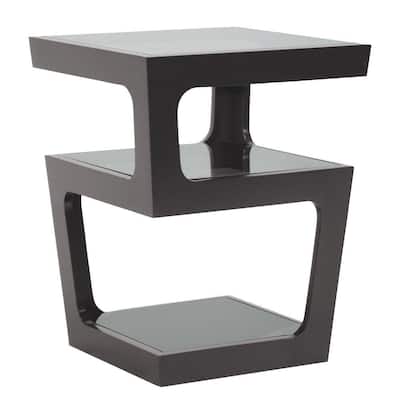 Clara Black Glass Top End Table