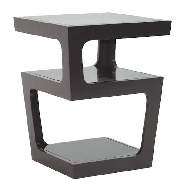 Baxton Studio Clara Black Glass Top End Table