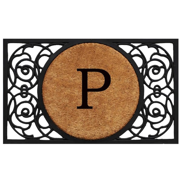 Calloway Mills Armada Circle 18 in. x 30 in. Monogram P Door Mat