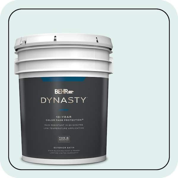 BEHR DYNASTY 5 gal. #500C-1 Himalayan Mist Satin Enamel Exterior Stain-Blocking Paint & Primer