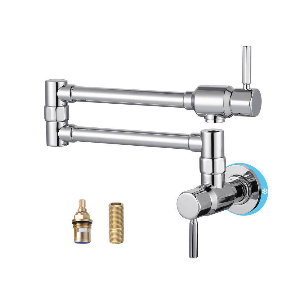 Wall Mounted Pot Filler with Double Handle in Polished Chrome price history on PriceWatchPro