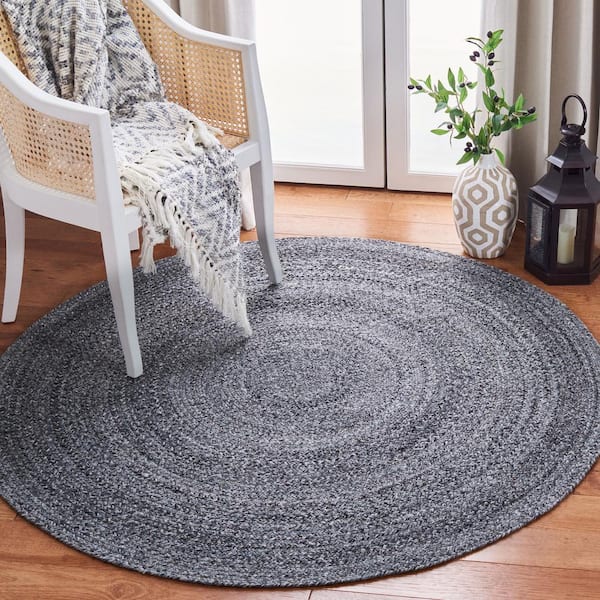 Extra Large Braided Chindi Round Rugs, Dining Room Area Carpet, 5 Feet  Round Office Floor Rug 