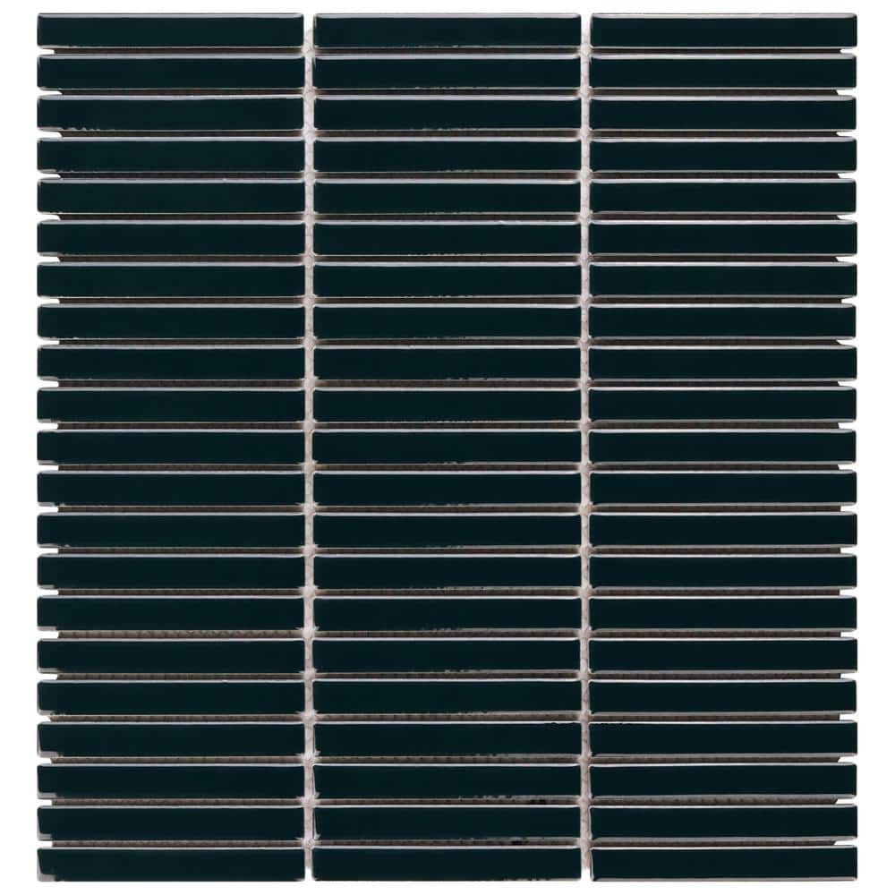 Motif Stacked Emerald Green 3.73 in. x 0.27 in. Glossy Porcelain Mosaic Floor and Wall Tile Sample price history on PriceWatchPro