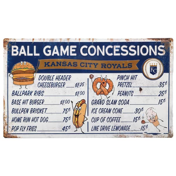 Open Road Brands Kansas City Royals Ball Game Concessions Metal Sign