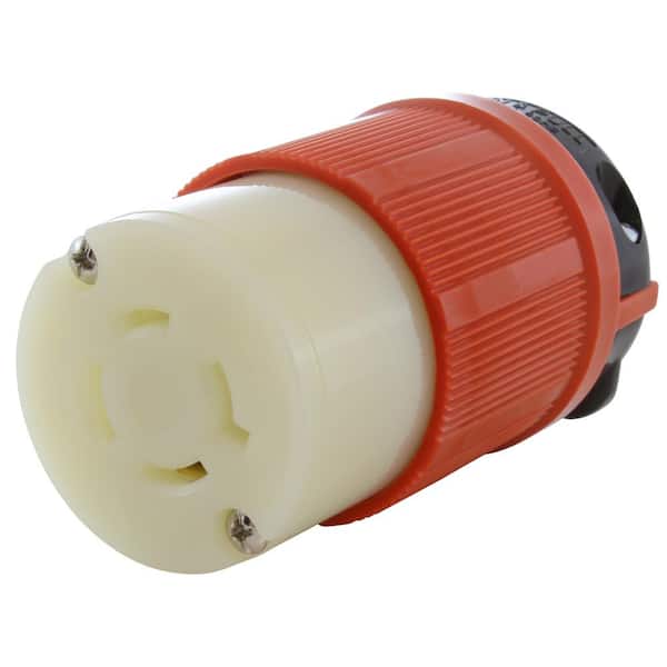 AC WORKS NEMA L16-20R 3-Phase 20 Amp 480-Volt 4-Prong Locking Female Orange Connector with UL, C-UL Approval