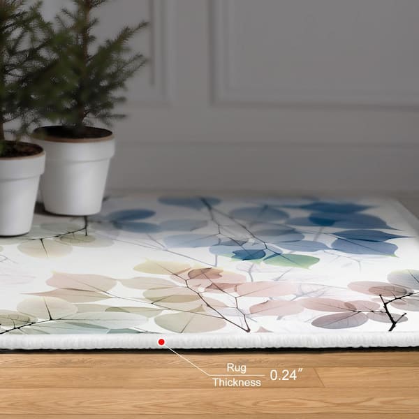 Multi-Colored 5 ft. x 8 ft. Ethereal Balance I Washable Flowers Art Area Rug