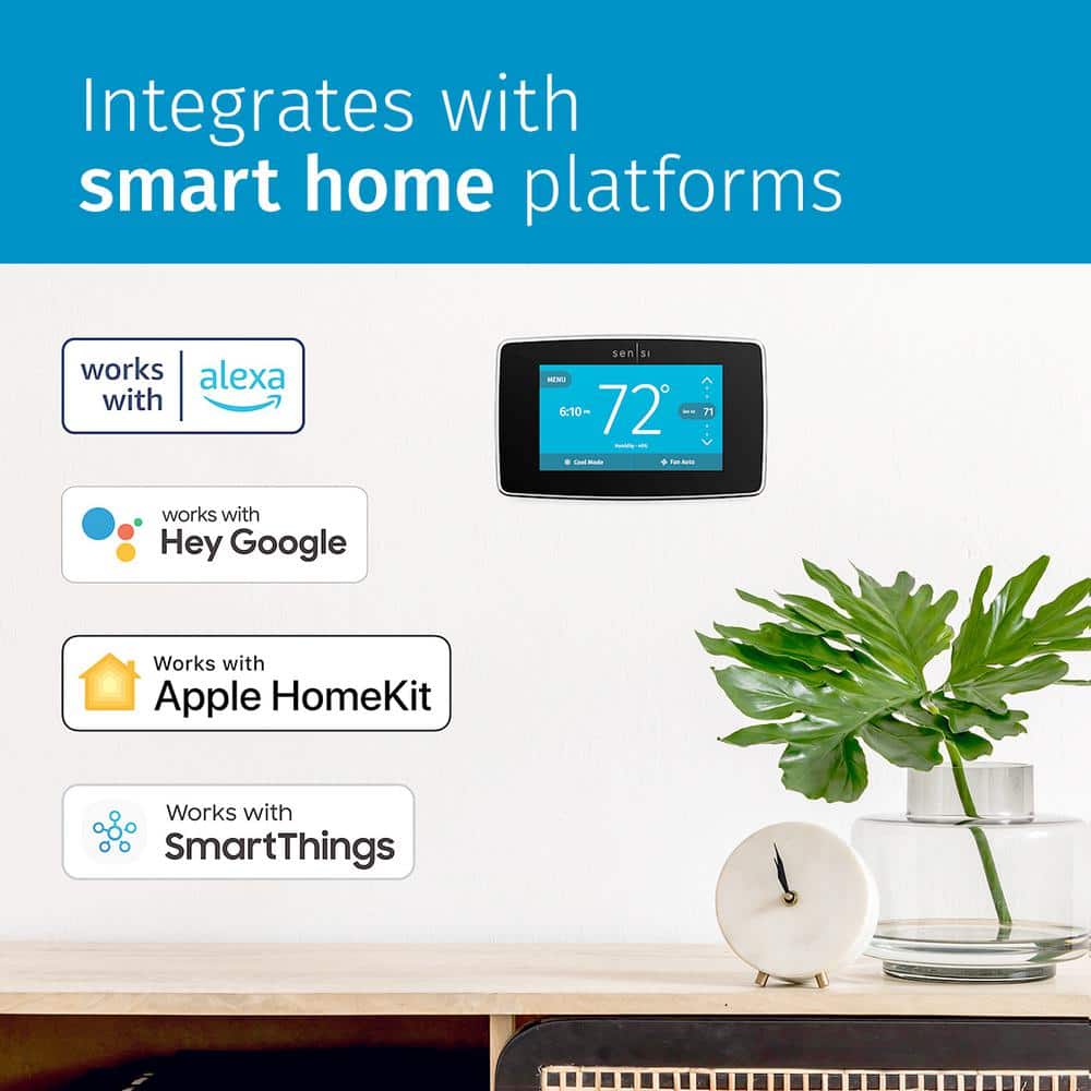 Sensi Black Touchscreen Wi-Fi Smart Thermostat with Remote Programming