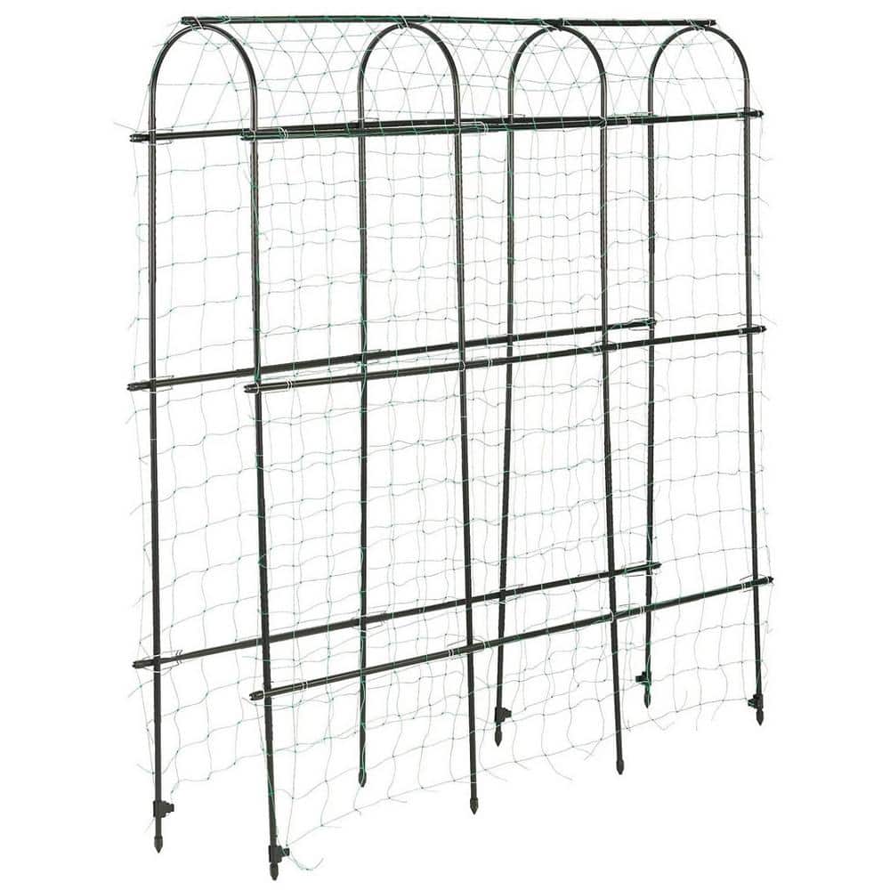 70.8 in. W x 70.8 in. H Black Metal Trellis Climbing Plants Support Vegetab