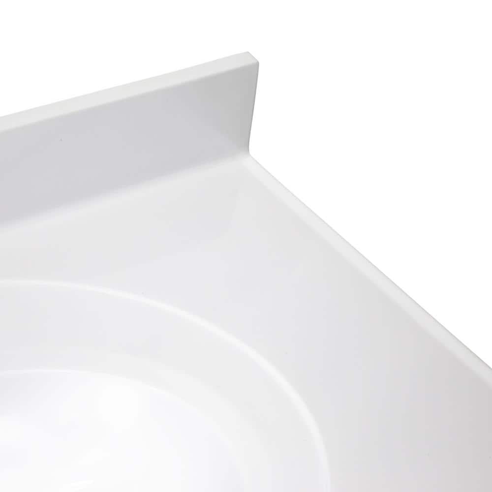 Solid White 73-Inch Cultured Marble Double Bowl Vanity Top