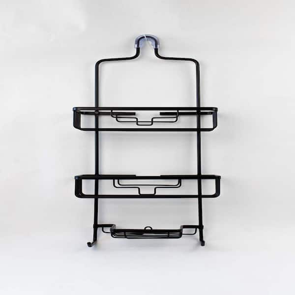 Two Tier Jumbo Aluminum Glass Wall Mounted Shower Caddy Clear - Bath Bliss  : Target