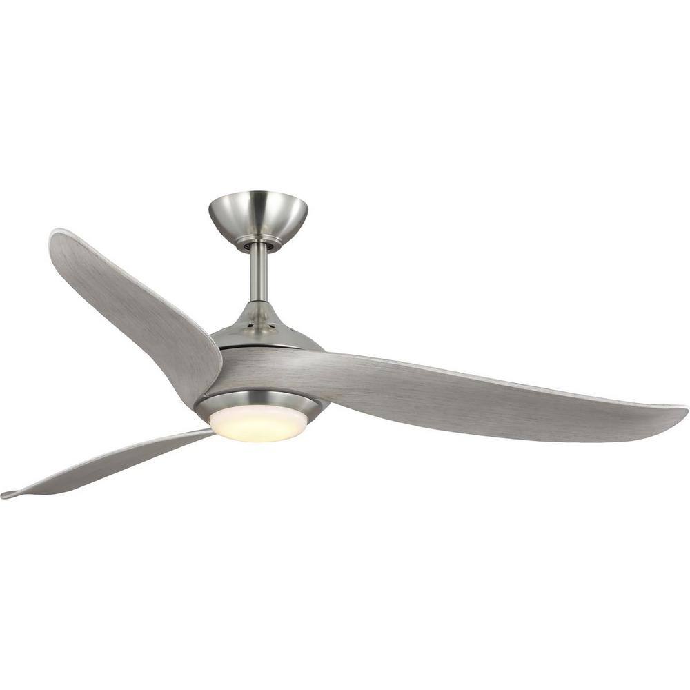Conte 52" Brushed Nickel Ceiling Fan with LED Light and Remote