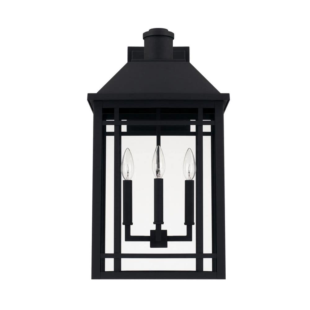 Braden 23 in. H Black Outdoor Hardwired Outdoor Wall Lantern Sconce with No Bulbs Included price history on PriceWatchPro