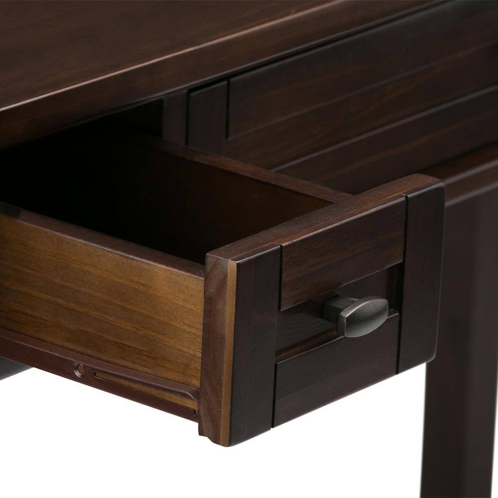 Tobacco Brown Solid Wood Writing Desk with Keyboard Tray