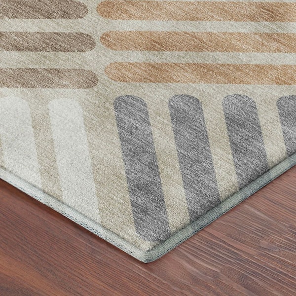 Mayfield Premium Machine Washable Abstract AMF2339 Copper 10 ft. x 14 ft. Area Rug