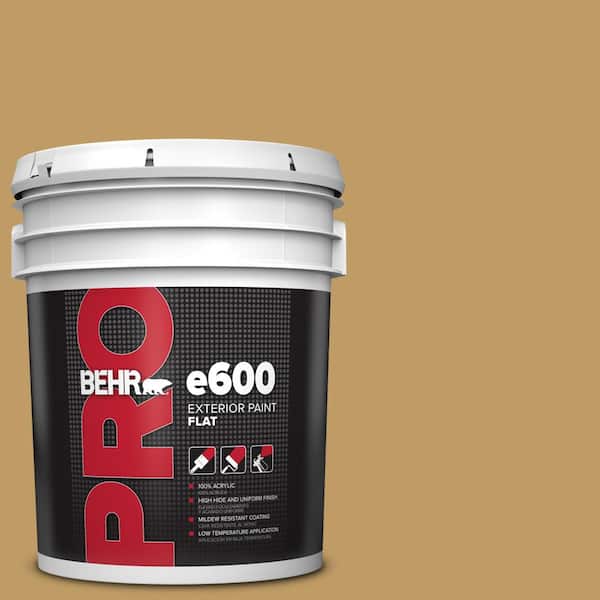 BEHR PRO 5 gal. #340F-6 Mojave Gold Flat Exterior Paint