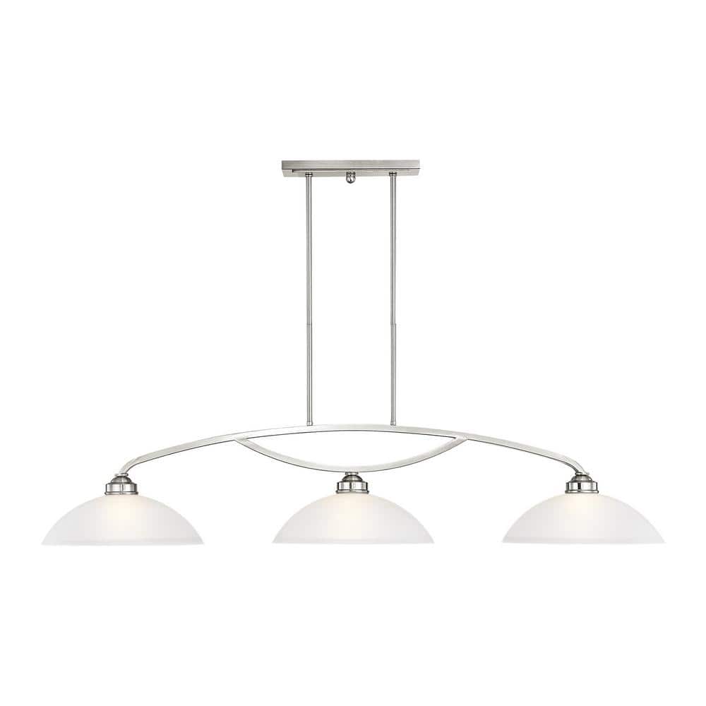 Stonecrest 3-Light Brushed Nickel Linear Chandelier with Satin Glass price history on PriceWatchPro