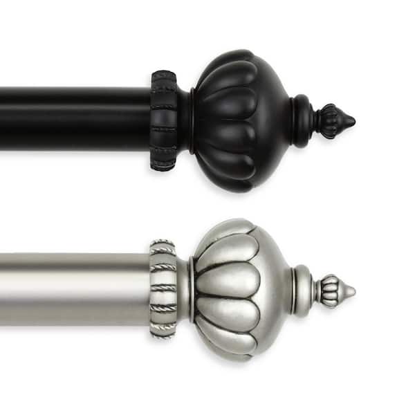 Rod Desyne Imperial 1.5 in. Non-Telescoping Drapery Single Rod - 4 ft. Black