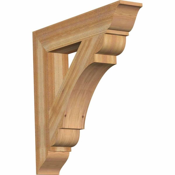 Ekena Millwork 6 in. x 34 in. x 34 in. Western Red Cedar Olympic Traditional Rough Sawn Bracket