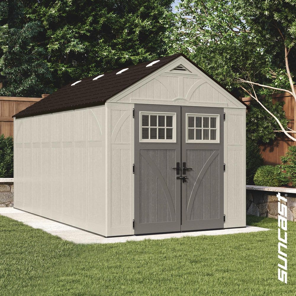 Suncast Tremont 8 ft. W x 13 ft. D Plastic Resin Storage Shed with