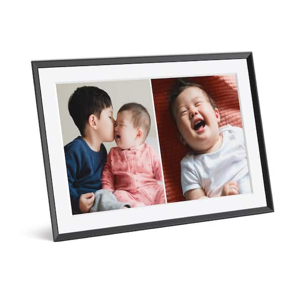 Carver Mat by Aura 12 in. Gravel with White Mat Digital Picture Frame with Wi Fi 1280 x 800