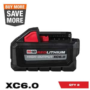 M18 18-Volt Lithium-Ion High Output 6.0Ah Battery Pack (2-Pack)