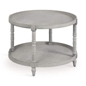 Bellport 28.25 in.  Gray Round MDF Coffee Table