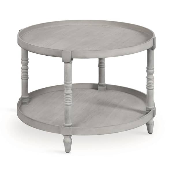 Kate and Laurel Bellport 28.25 in.  Gray Round MDF Coffee Table