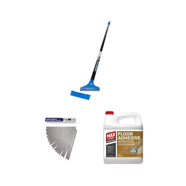 4 in. Long Handle Floor Scraper with Stainless Steel Blades and 1 Gal Adhesive Stripper Combo