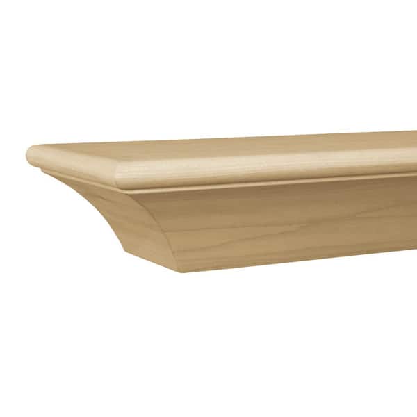 Builders Choice Contemporary 48 in. x 3.75 in. Paint Grade Cap-Shelf Mantel