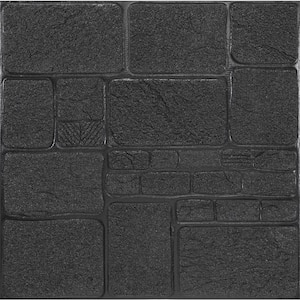 Falkirk Jura II 28 in. x 28 in. Peel and Stick Charcoal Faux Bricks PE Foam Decorative Wall Paneling (10-Pack)