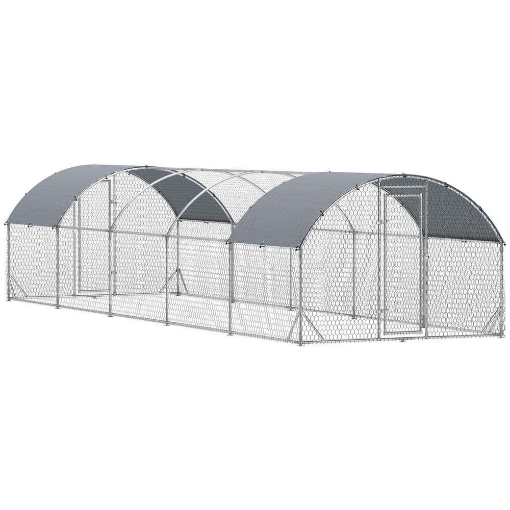 9.2 ft. x 31.2 ft. x 6.5 ft. Large Walk-in Metal Chicken Run with Waterproof and Anti-UV Cover, Poultry Run price history on PriceWatchPro